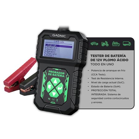 Tester de Arranque de Batería VETRA By Gadnic 12V Diagnóstico Completo