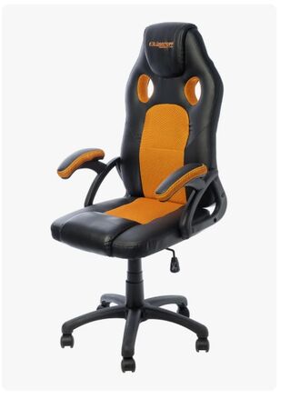 Silla Gamer Ergonomica Lusqtoff Sgl100-9 Regulable Ecocuero Naranja Cuero Sintético Pvc Malla