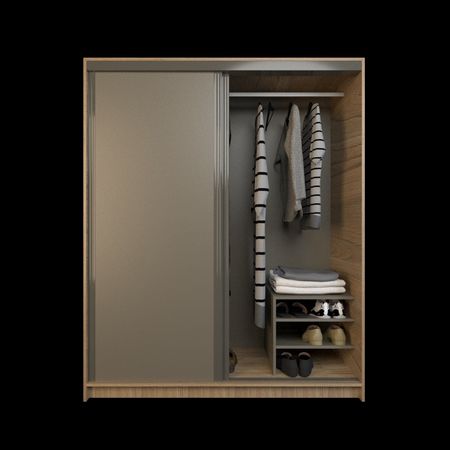 Placard Corredizo 1,50 2 Cajones Olmo Gris