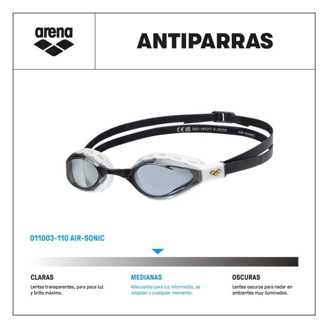 Antiparras Natación Arena Air Sonic Competición Smoke Black (110) - Vista 7