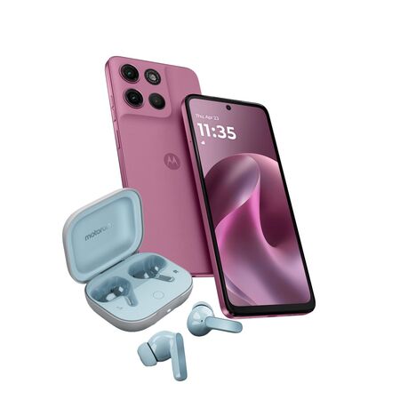 Combo Moto G17 4+256GB Bordeaux + Moto Buds Guitar Illusion Blue
