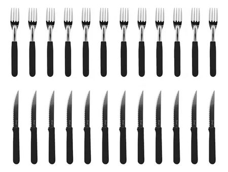 Juego de cubiertos Tramontina NEGRO 12 tenedores y 12 cuchillos - NEGRO