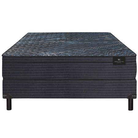 Colchon y Sommier King Koil Aspen 2 Plazas 130x190x25 de Resortes LFK + Pillow de Espuma Firme