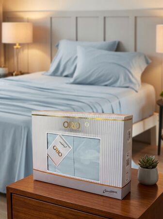 Sabanas Casablanca Oro Plus 160 Hilos Queen Blue Rev