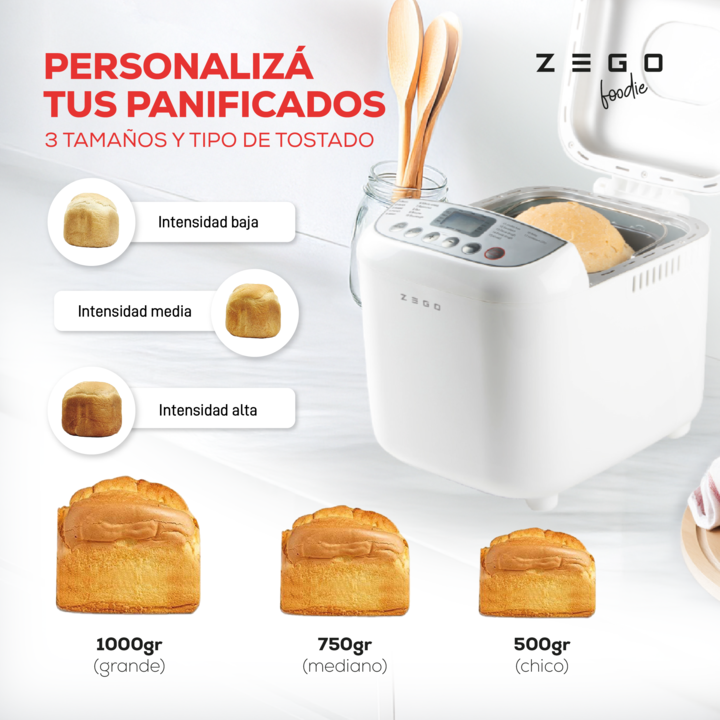 Horno Fabrica De Pan 19 Programas Capacidad 1kg Zego 600w - Vista 6