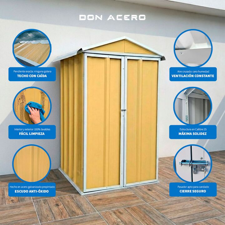 Armario Deposito Galpon de jardin 1x1x2 Arena + Estante Calibre 28 DON ACERO - Vista 5