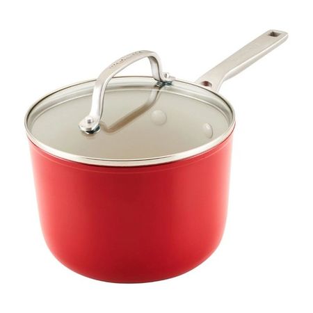 Olla Con Tapa Kitchenaid 2,8 Lts Ceramica Antiadherente Rojo