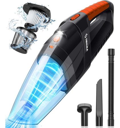 Aspiradora Auto Dehuka Portatil Av14 Accesorios Y Bolso Alta Potencia Color Negro