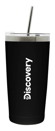 Vaso Discovery Térmico Acero Inox Con Tapa + Sorbete Metal