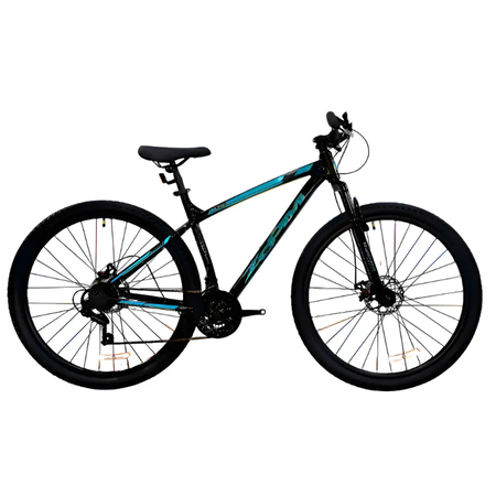 Bicicleta MTB Zoom R29 21V Negro/Teal Disco Mec. Talle S