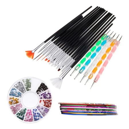 Set De Pinceles Dehuka X20 Para Nail Art Decoración De Uñas Profesional