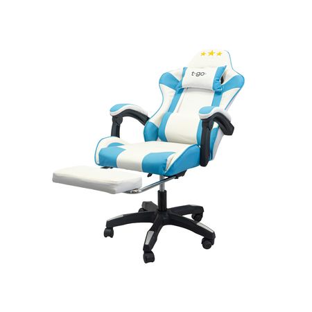 Silla Gamer T-GO Ergonómica Reclinable + Apoya Pies Modelo 3 Estrellas Albiceleste