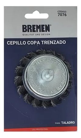 Cepillo Bremen para Taladro Copa Trenzado 3 Piezas