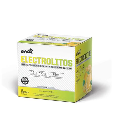 Suplemento Ena Electrolitos Hidratacion Limon 15 Sobres 75mg