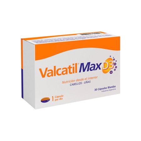Suplemento Dietario Cabello y Uñas Valcatil Max D3 x30 Caps
