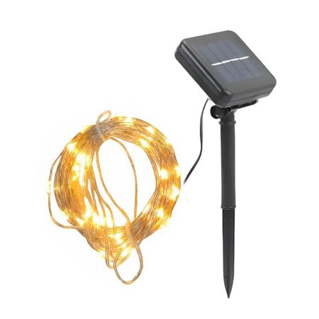 Guirnalda Luces Led Gadnic Solar Estaca 20 Metros