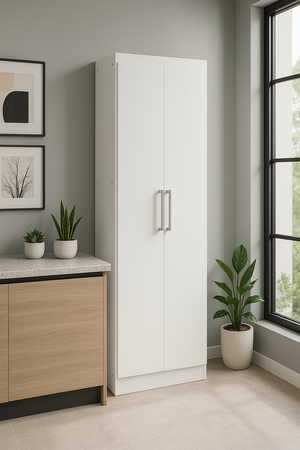 Armario Despensero Multiuso Blanco mate de 2 puertas Maximo Fortaleza