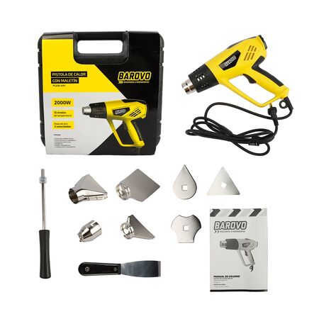 Pistola de Calor Baravo 2000W Temperatura Ajustable Maletín