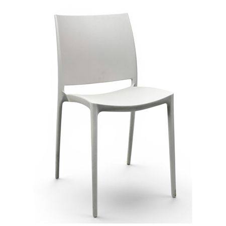 Silla Interior/Exterior Apilable Plástico Blanco Nitro