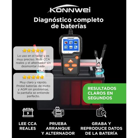 Tester Konnwei Arranque Probador de Baterías KW650