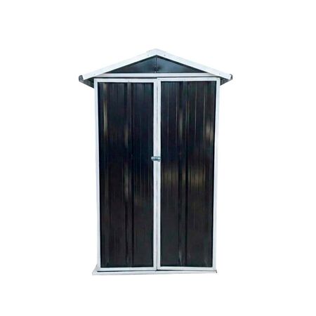 Armario Depósito Galpón de jardín 1x1x2 Negro + Estante Calibre 28 DON ACERO