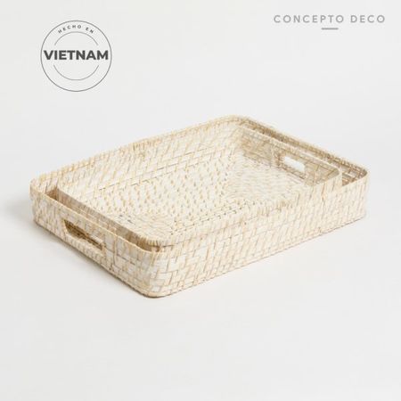  BANDEJA SET X 2 RATTAN 