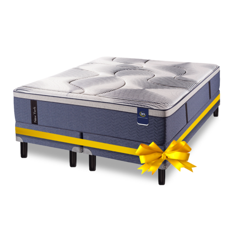 COLCHON SOMMIER DE REGALO SERTA NEW YORK RESORTES TEJIDO DE PUNTO 160X200