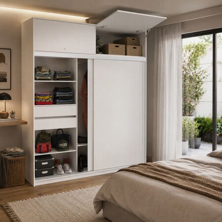 Placard Corredizo 1,79m. C|baulera  Blanco Tables