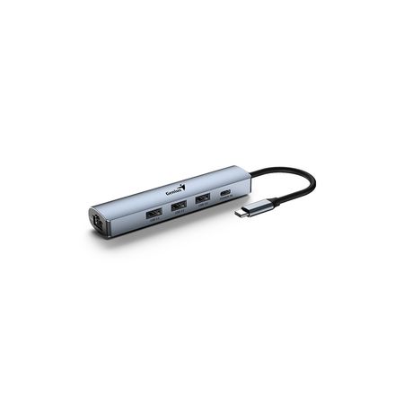 Hub Genius UH-545 USB-C a USB-Cx1 USB-Ax3 TJ45x1