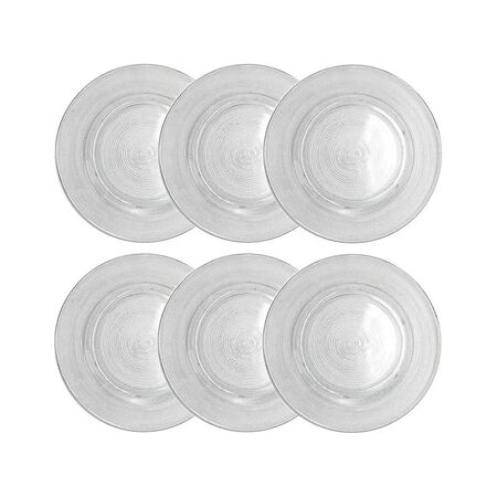 Set Durax de 6 Platos Playos Milano con 6 Vasos Nilda 350 cc Transparentes
