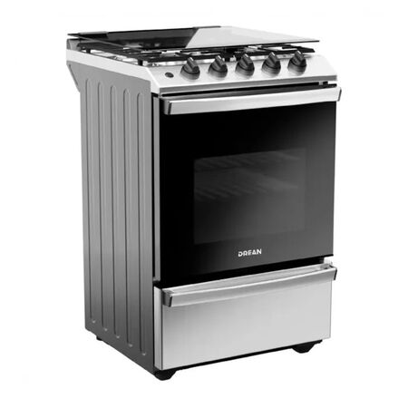 Cocina a Gas Drean 56cm Inoxidable Easy Clean Luz Encendido Parrilla CD5614AI0