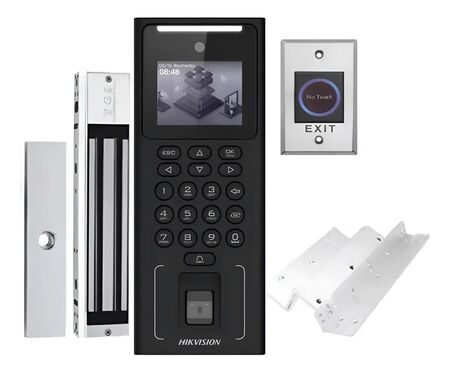 Kit Control Acceso Hikvision Facial Huella Tarjeta DS-KAS321