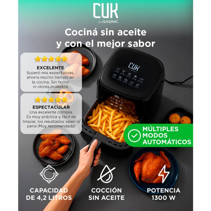 Freidora de Aire Gadnic Pantalla Tactil Sin Aceite 4.2 litros - Vista 2