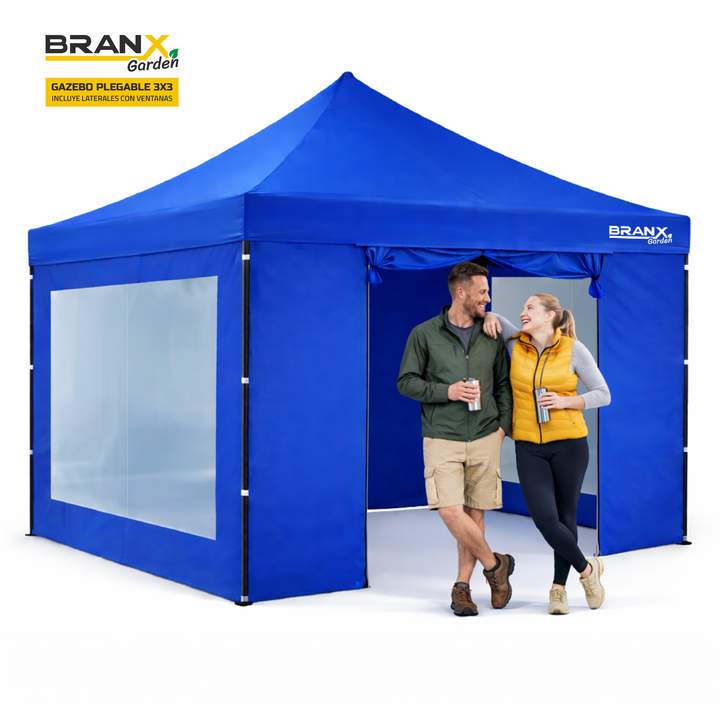 Gazebo 3x3 Metros Paredes Puerta Branx Autoarmable Plegable - Vista 4