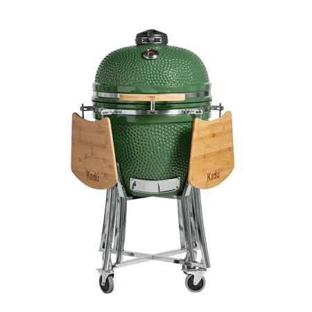 Kamado Kadu 21 Verde con funda - BBQ Grill - Horno Ceramico - Parrilla