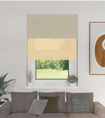 CORTINA ROLLER DOBLE BLACK OUT Y SCREEN 6% - BEIGE 1.80 X 2.20
