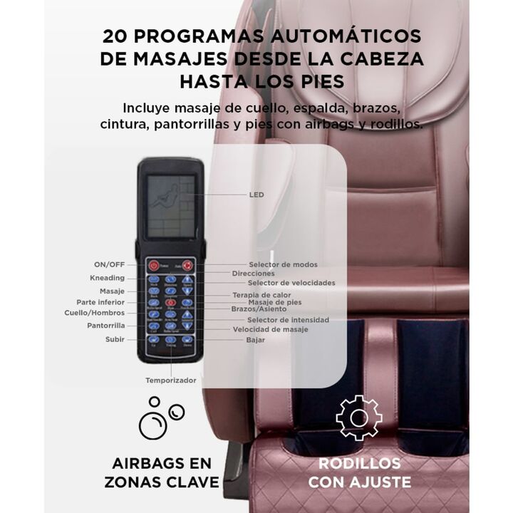 Sillón Masajeador Gadnic Titanium Masaje Cuerpo Completo Terapia De Calor Bt - Vista 3