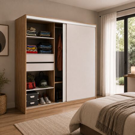 Placard Corredizo 1,30 C|baulera Coco Bolo|blanco Tables