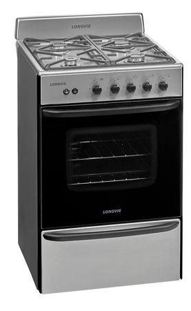 Cocina LONGVIE 13331XF multigas acero inox 56cm encendido luz rejillas fundicion A++