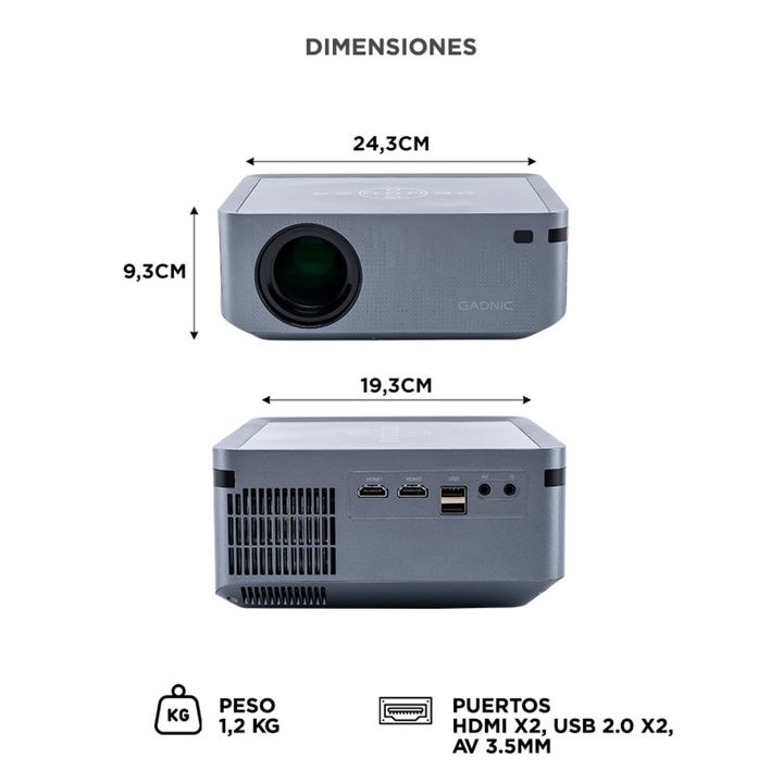 Proyector Gadnic Full HD 1080p Lúmenes 8000 90w - Vista 6