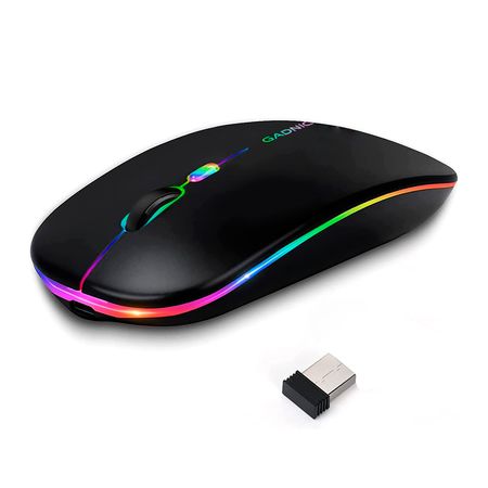 Mouse Inalámbrico Gadnic Óptico LED Recargable Silencioso Bluetooth Portátil USB