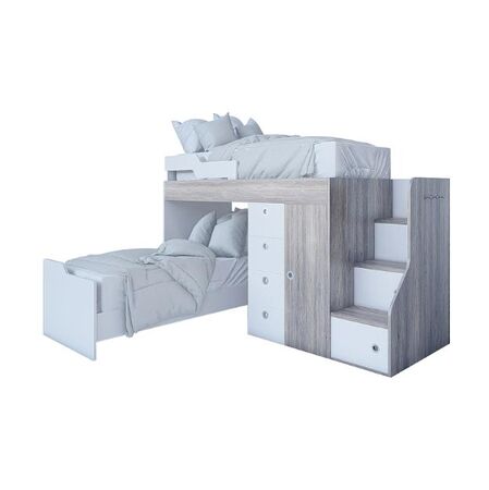 CUCHETA EMC CON CHIFONIER BLANCO Y BÁLTICO (CUCHETA2BBAL)