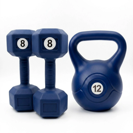 Combo Pesa Rusa 12 kg + Par de Mancuernas 8 kg