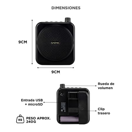 Micrófono Amplificador Gadnic Portátil 