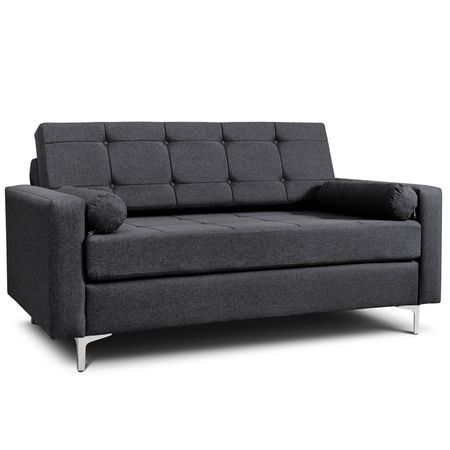 Sillón 2 Cuerpos Colombia Patas Aluminio Tapizado Shot Nickel Espácity