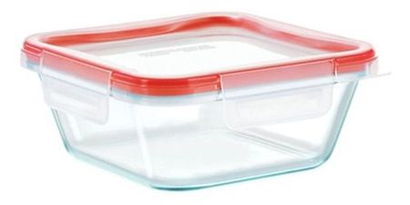 Contenedor Pyrex Fresh Lock Cuadrado Vidrio 950ml Transparente