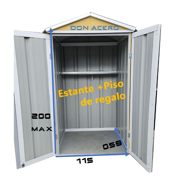 Armario Deposito Galpon de jardin 1x.58x2 Arena Piso + Estante Calibre 28 DON ACERO - Vista 2