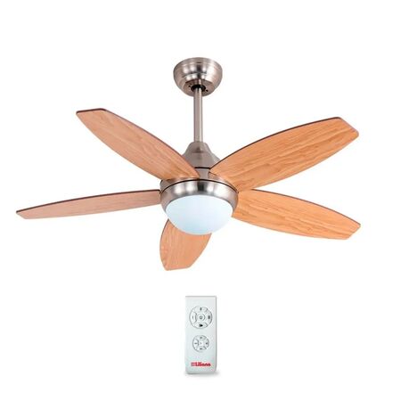 Ventilador de Techo Liliana 5 Aspas de Madera Haya/Wengue 120cm 3Vel Control Remoto VTHM315R