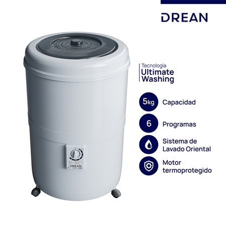Lavarropa Carga Superior Drean 5 Kg Blanco Lrdr56sbo