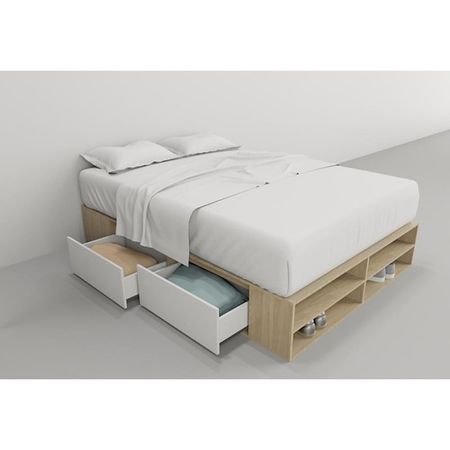 Box de Cama DS Home 1,60 m 4 Cajones 1 Puerta Olmo Everest 203x33x162 cm
